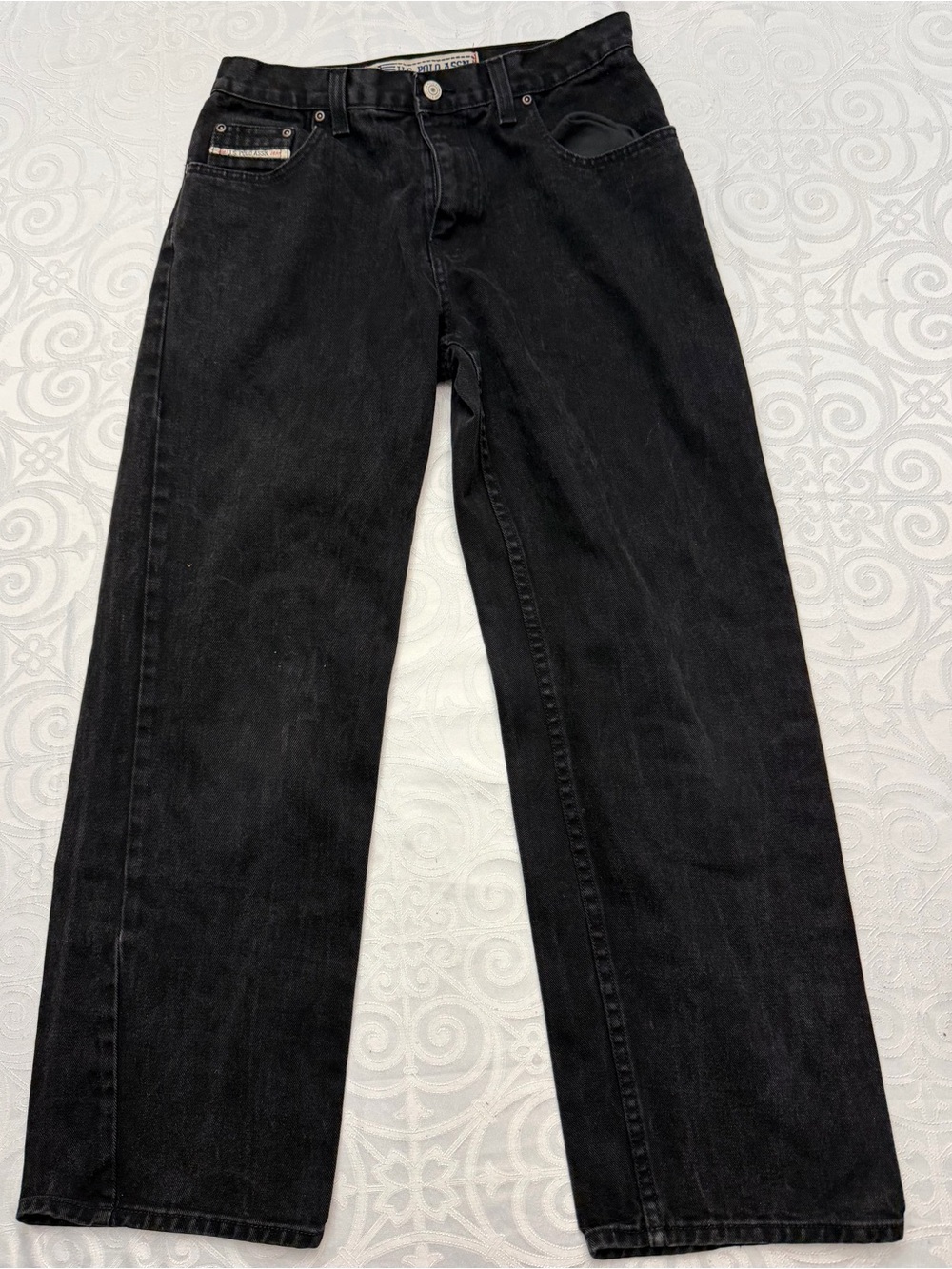 Vintage US Polo Assn Black Straight-Leg Jeans - Classic Denim Jeans Boy Size 18